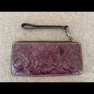 Patricia Nash Embossed Floral Clutch - Burgundy